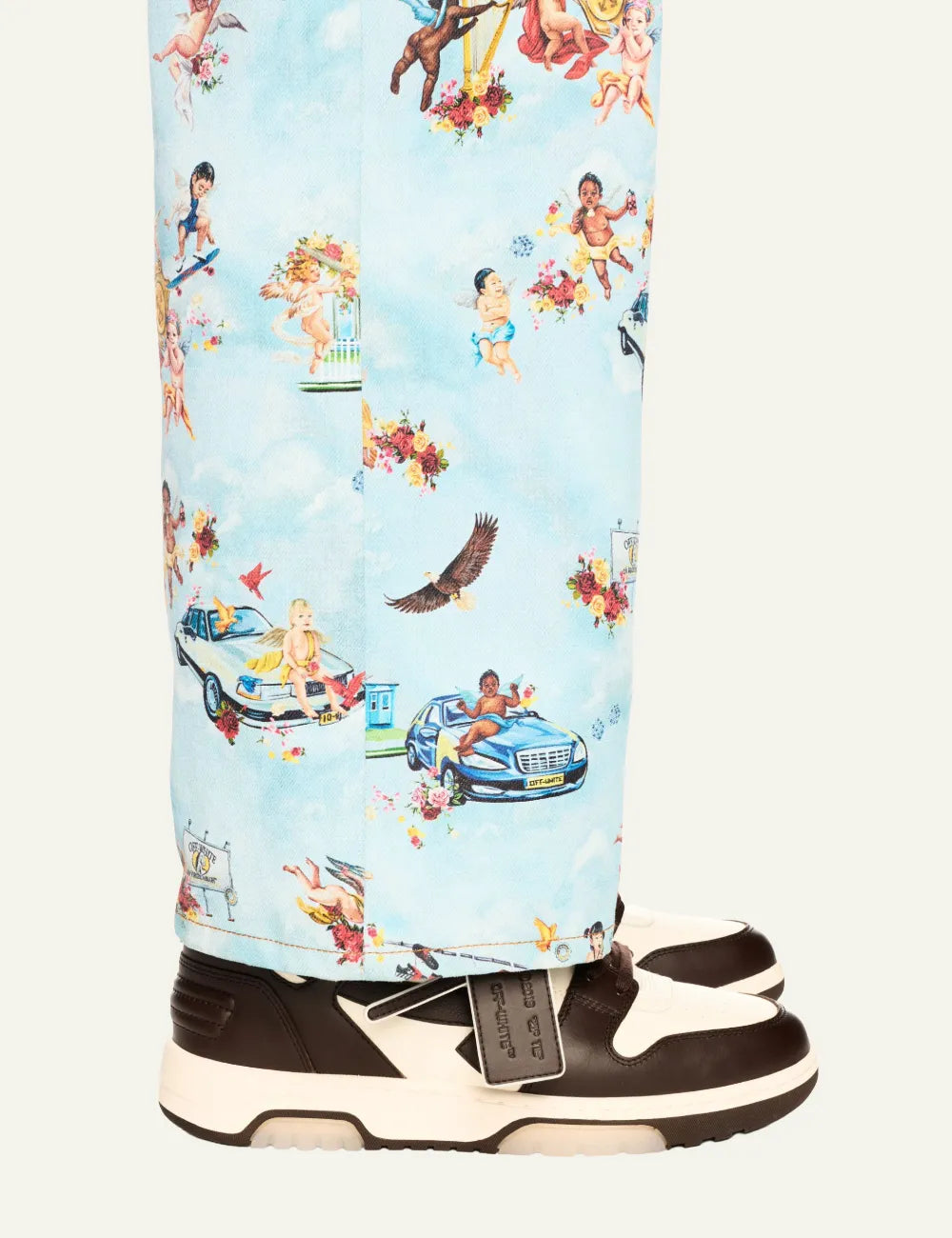 OFF WHITE OUT OF OFFICE CALF LEATHER SNEAKER CHOCOLATE/CREAM