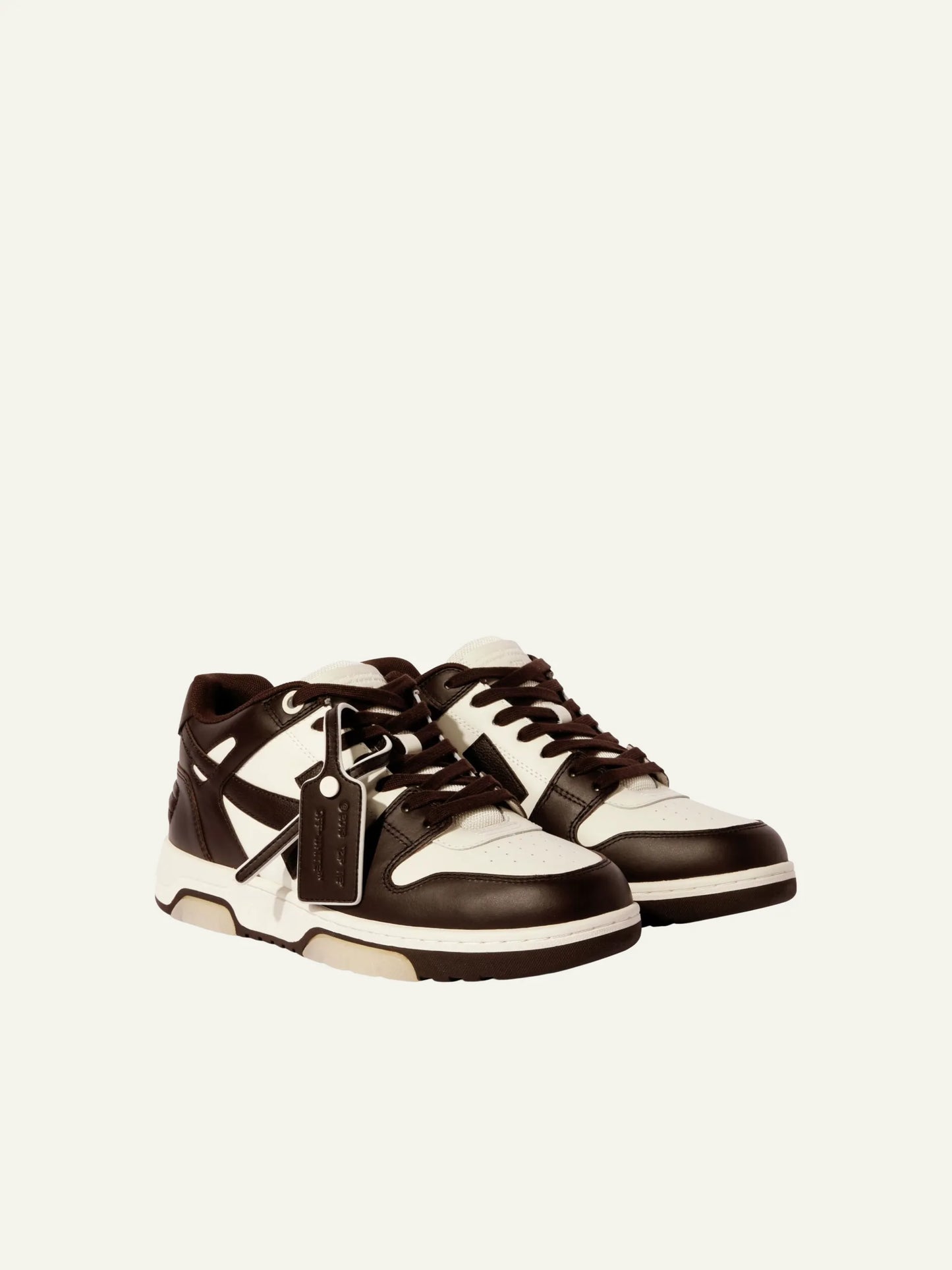 OFF WHITE OUT OF OFFICE CALF LEATHER SNEAKER CHOCOLATE/CREAM