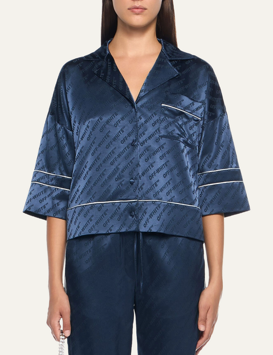 OFF WHITE JACQ OFF PAJAMA SHIRT BLUE IRIS