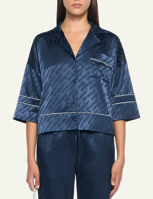 OFF WHITE JACQ OFF PAJAMA SHIRT BLUE IRIS