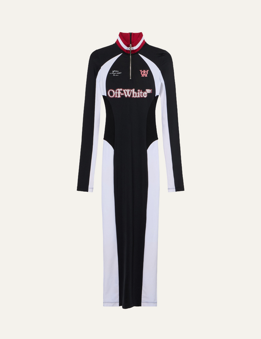 OFF WHITE TECH JER SERENA MIDI DRESS