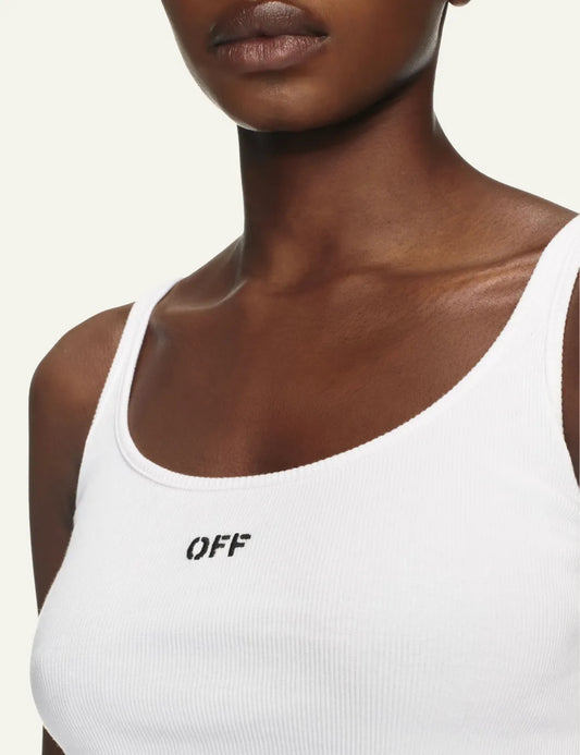 OFF WHITE OFF STAMP RIB TANK TOP WHITE
