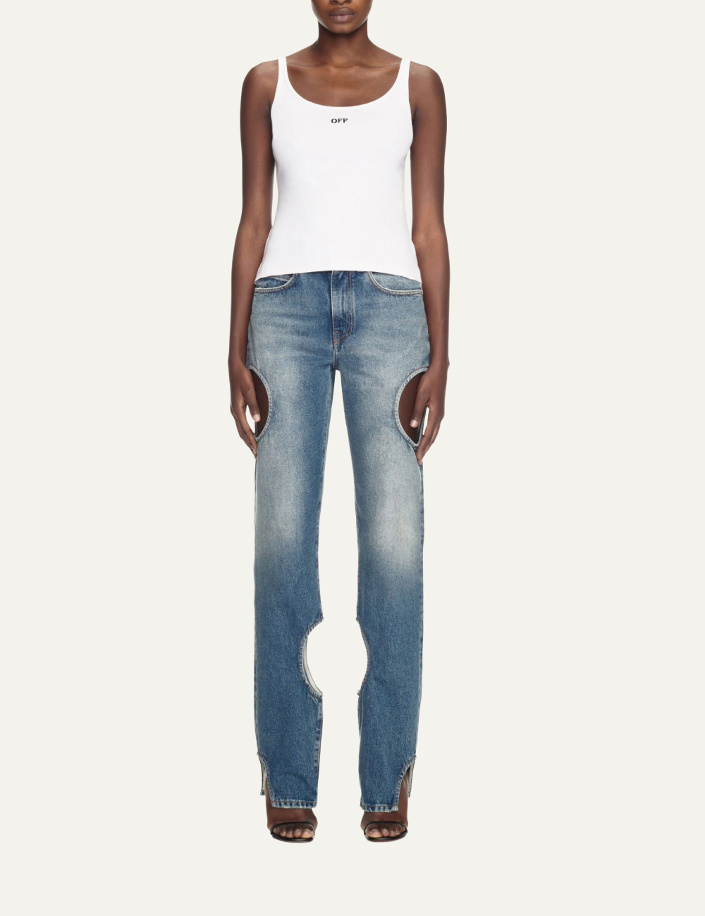 OFF WHITE OFF STAMP RIB TANK TOP WHITE