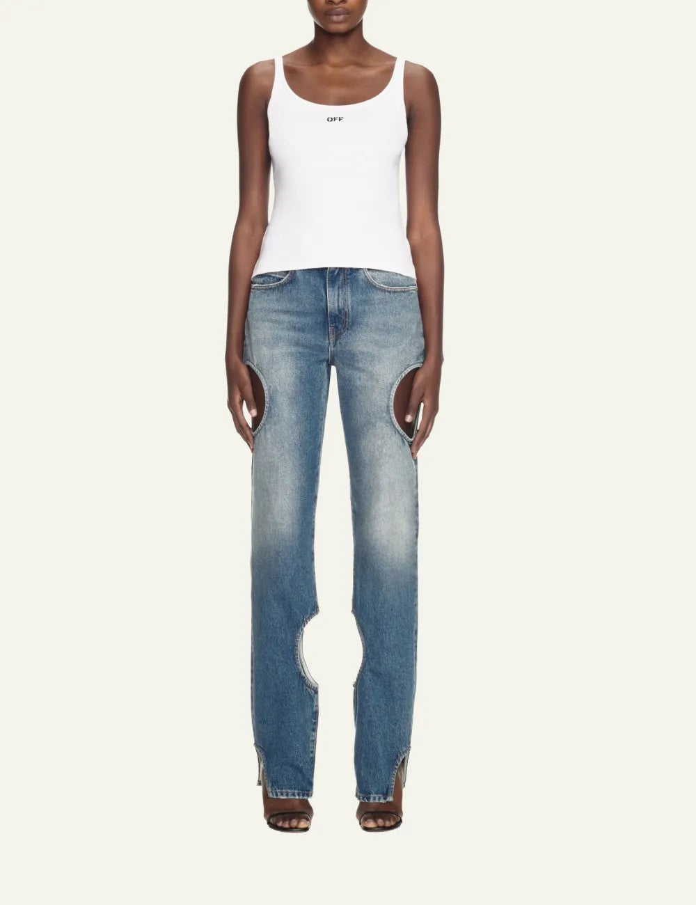 OFF WHITE OFF STAMP RIB TANK TOP WHITE