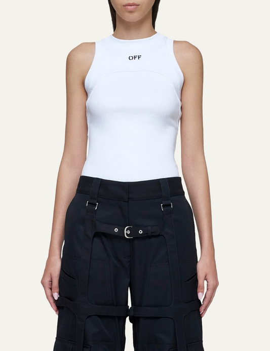 OFF WHITE OFF STAMP RIB ROU TANK TOP WHITE