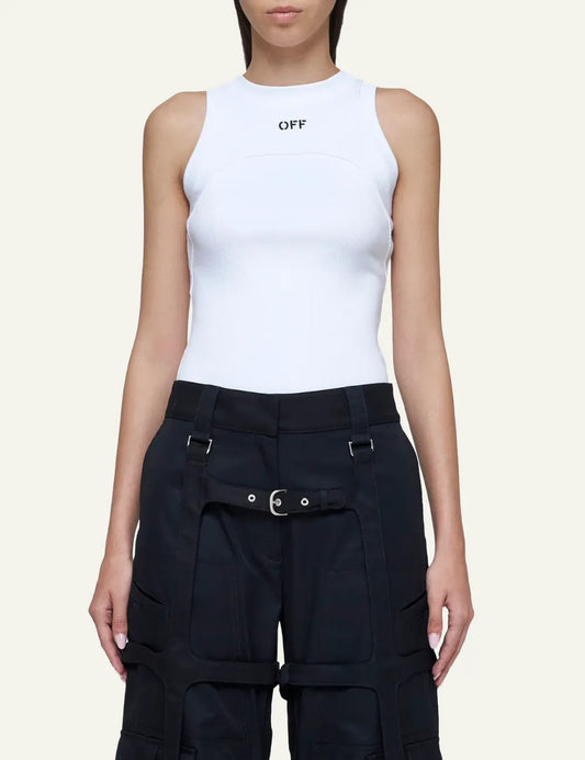 OFF WHITE OFF STAMP RIB ROU TANK TOP WHITE