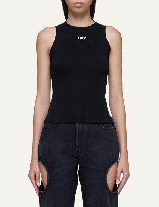 OFF WHITE OFF STAMP RIB ROU TANK TOP BLACK