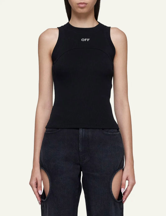 OFF WHITE OFF STAMP RIB ROU TANK TOP BLACK