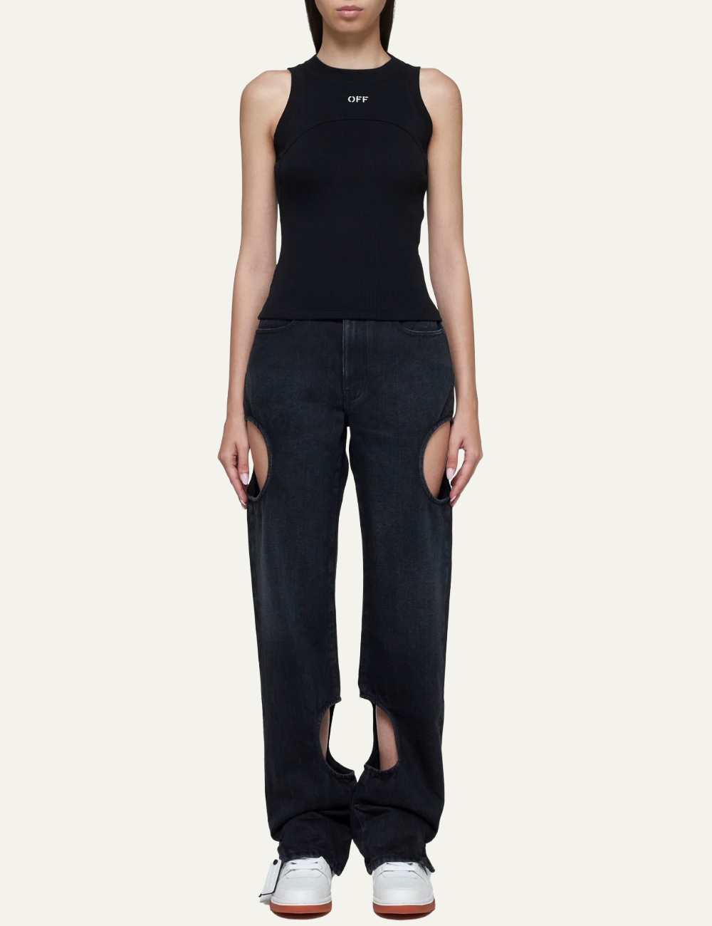 OFF WHITE OFF STAMP RIB ROU TANK TOP BLACK