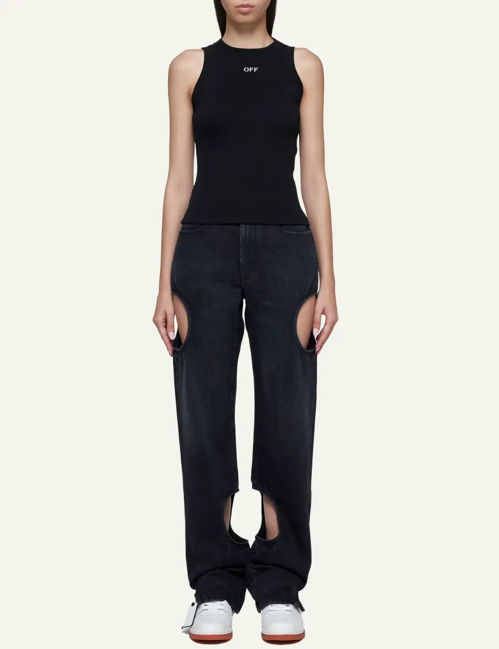 OFF WHITE OFF STAMP RIB ROU TANK TOP BLACK