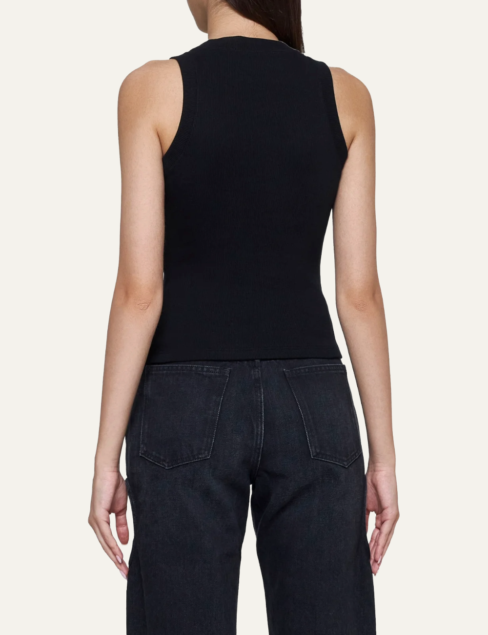 OFF WHITE OFF STAMP RIB ROU TANK TOP BLACK