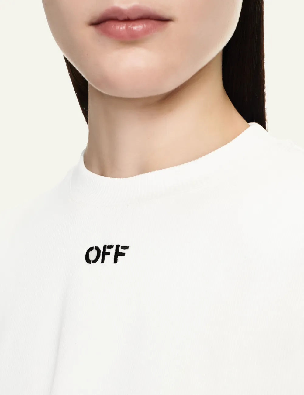 OFF WHITE OFF STAMP RIB CROPPED TEE WHITE