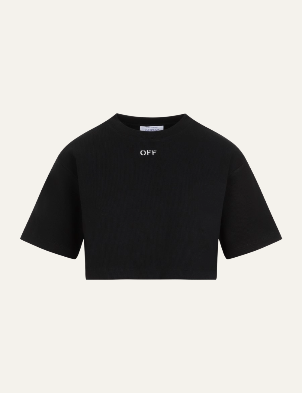 OFF WHITE OFF STAMP RIB CROPPED TEE BLACK