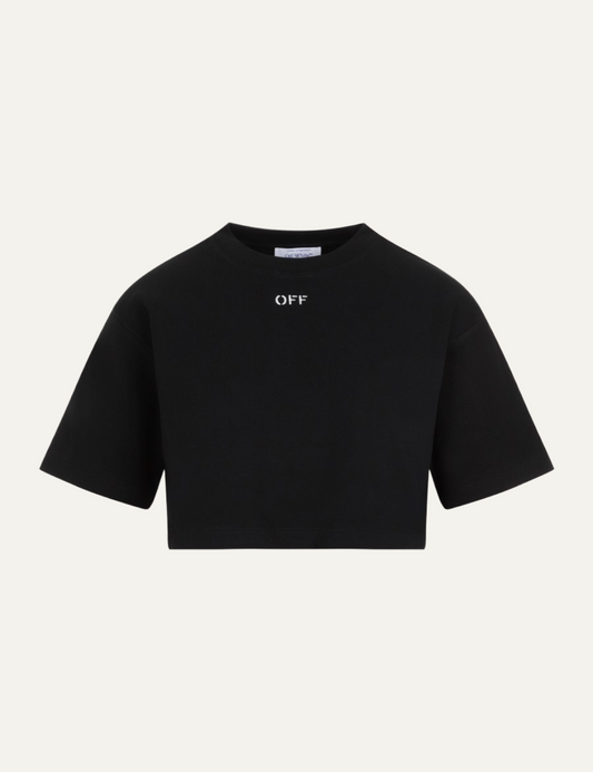 OFF WHITE OFF STAMP RIB CROPPED TEE BLACK