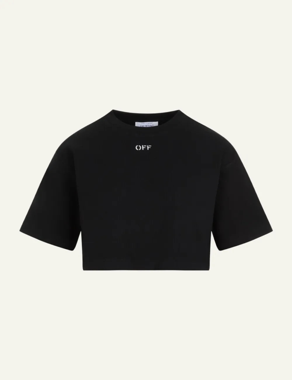 OFF WHITE OFF STAMP RIB CROPPED TEE BLACK
