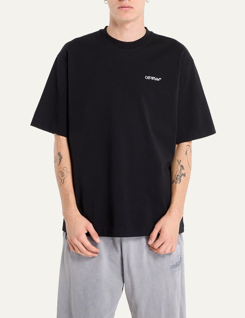 OFF WHITE HALF ARROW SKATE S/S TEE BLACK WHITE