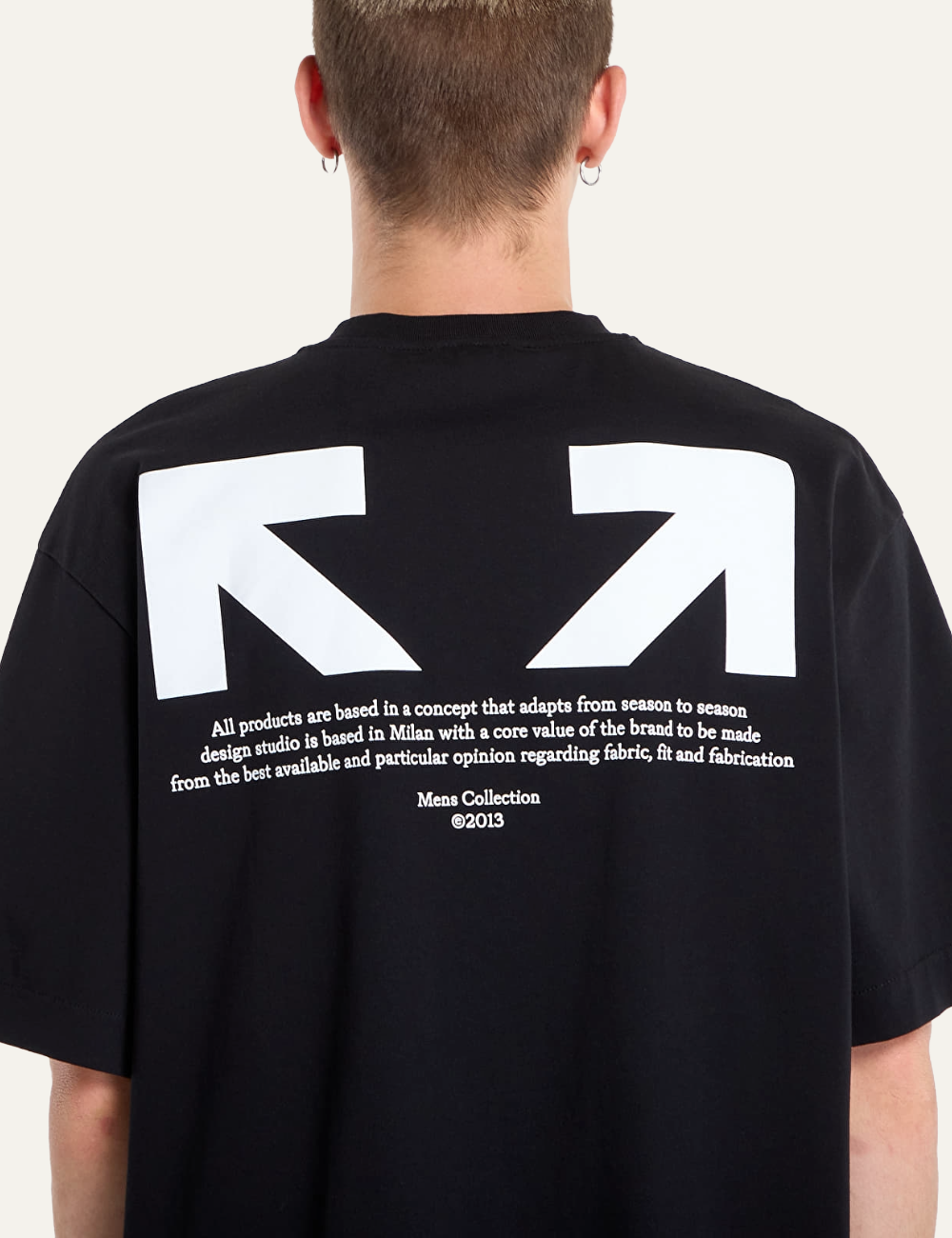 OFF WHITE HALF ARROW SKATE S/S TEE BLACK WHITE