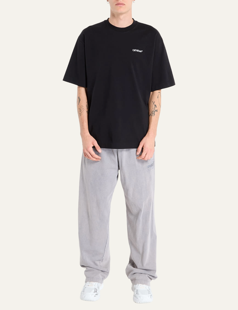 OFF WHITE HALF ARROW SKATE S/S TEE BLACK WHITE