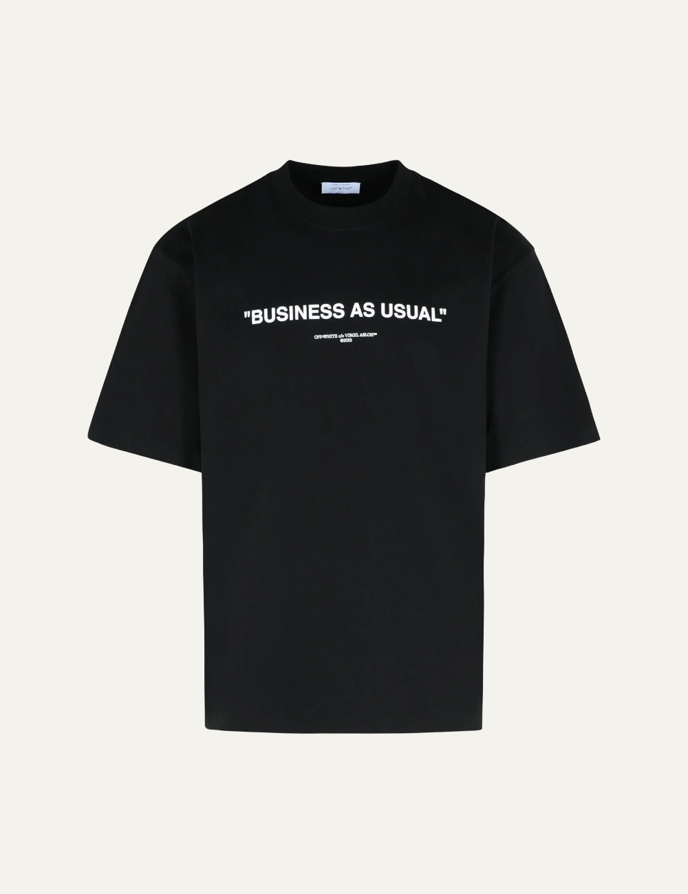 OFF WHITE BUSINESS QUOTE SKATE S/S CREWNECK TEE BLACK