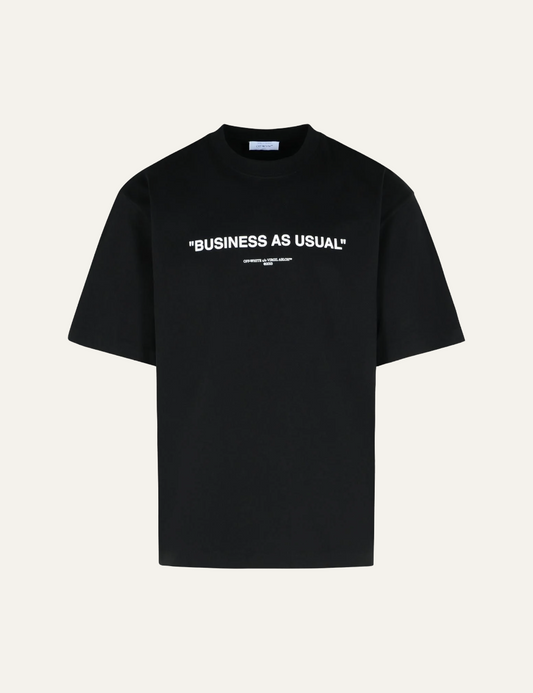 OFF WHITE BUSINESS QUOTE SKATE S/S CREWNECK TEE BLACK