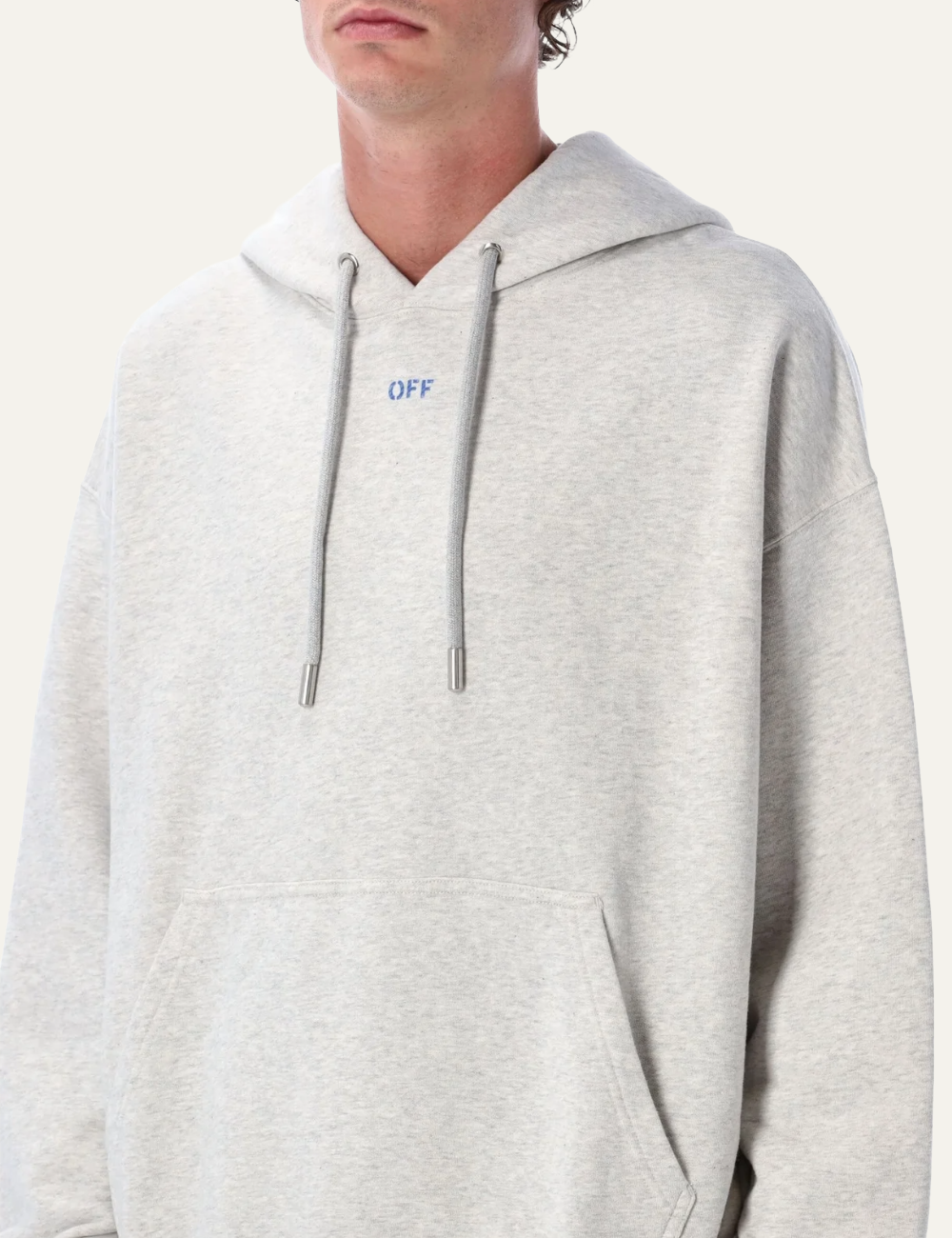 OFF WHITE STENCIL ARROW SKATE HOODIE GREY MELANGE