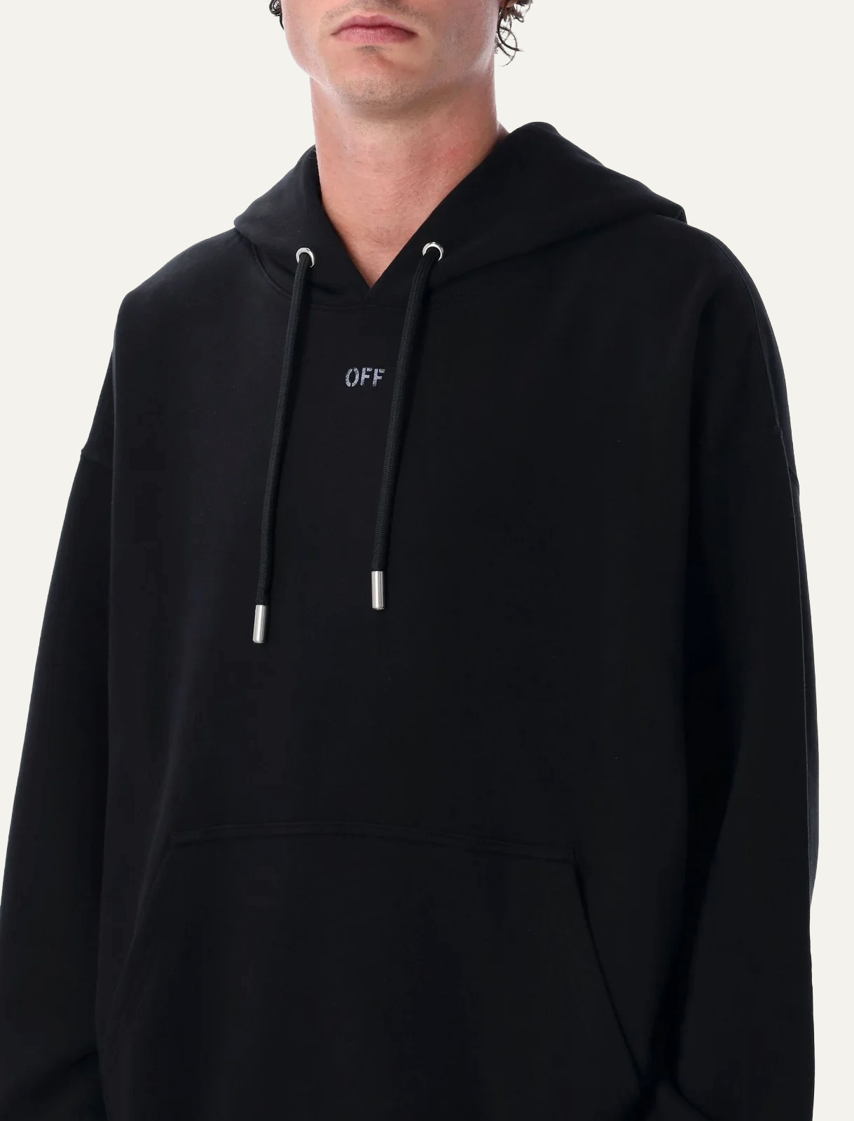 OFF WHITE STENCIL ARROW SKATE HOODIE BLACK CLOUDY