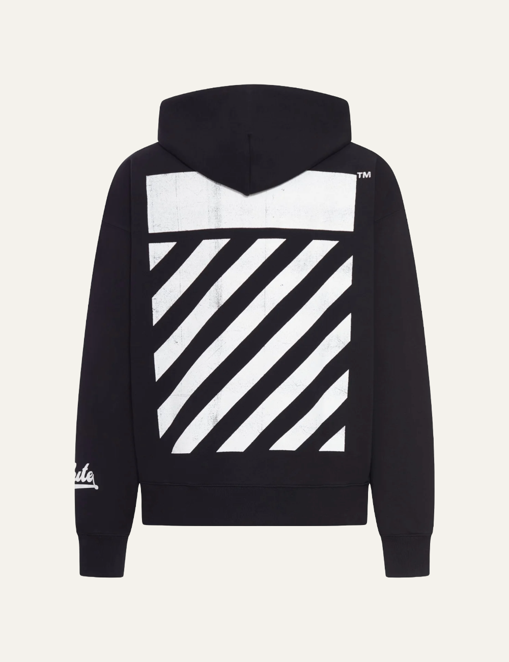 OFF WHITE BIG OFF DIAG SKATE HOODIE BLACK