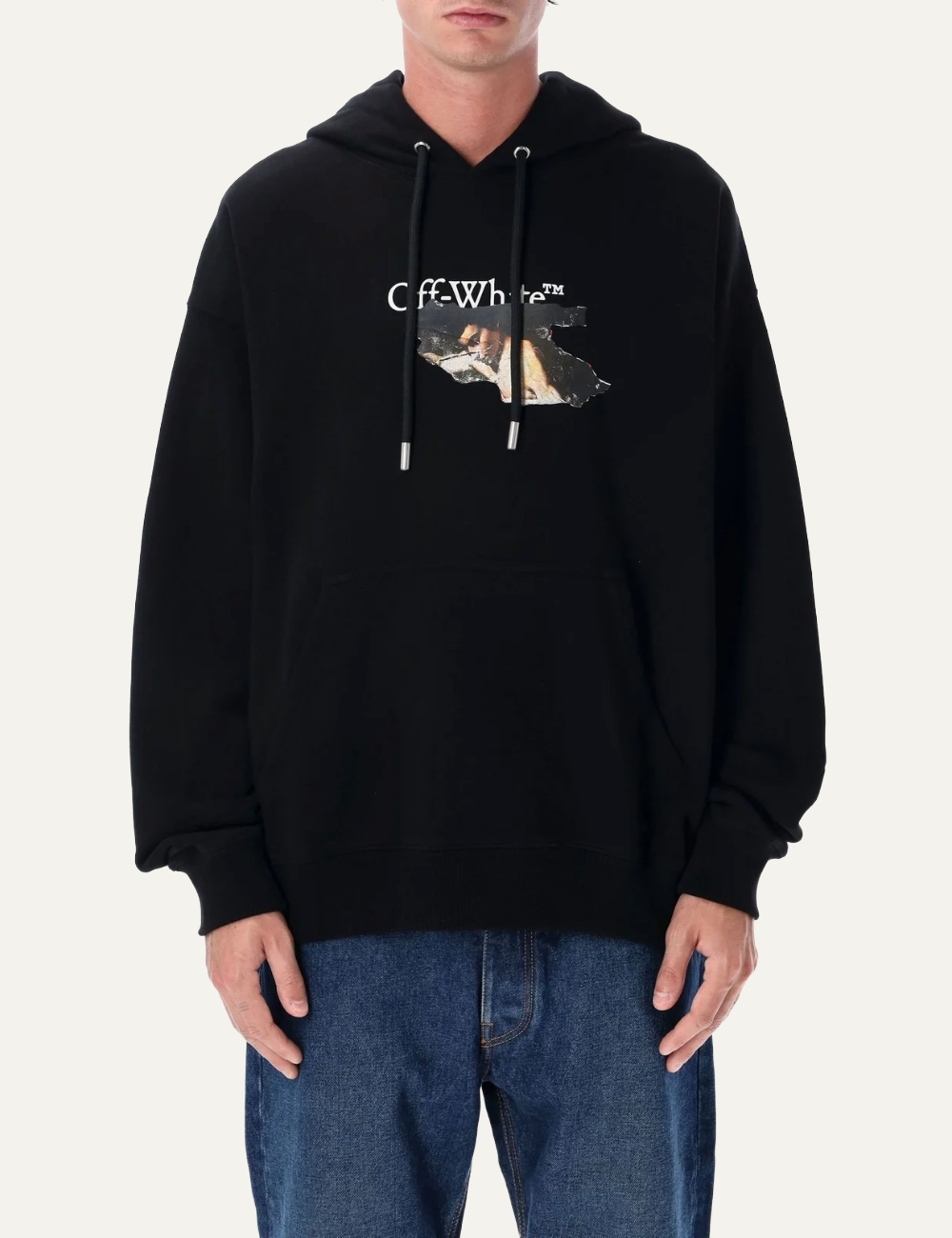OFF WHITE PAINT ARROW SKATE HOODIE BLACK