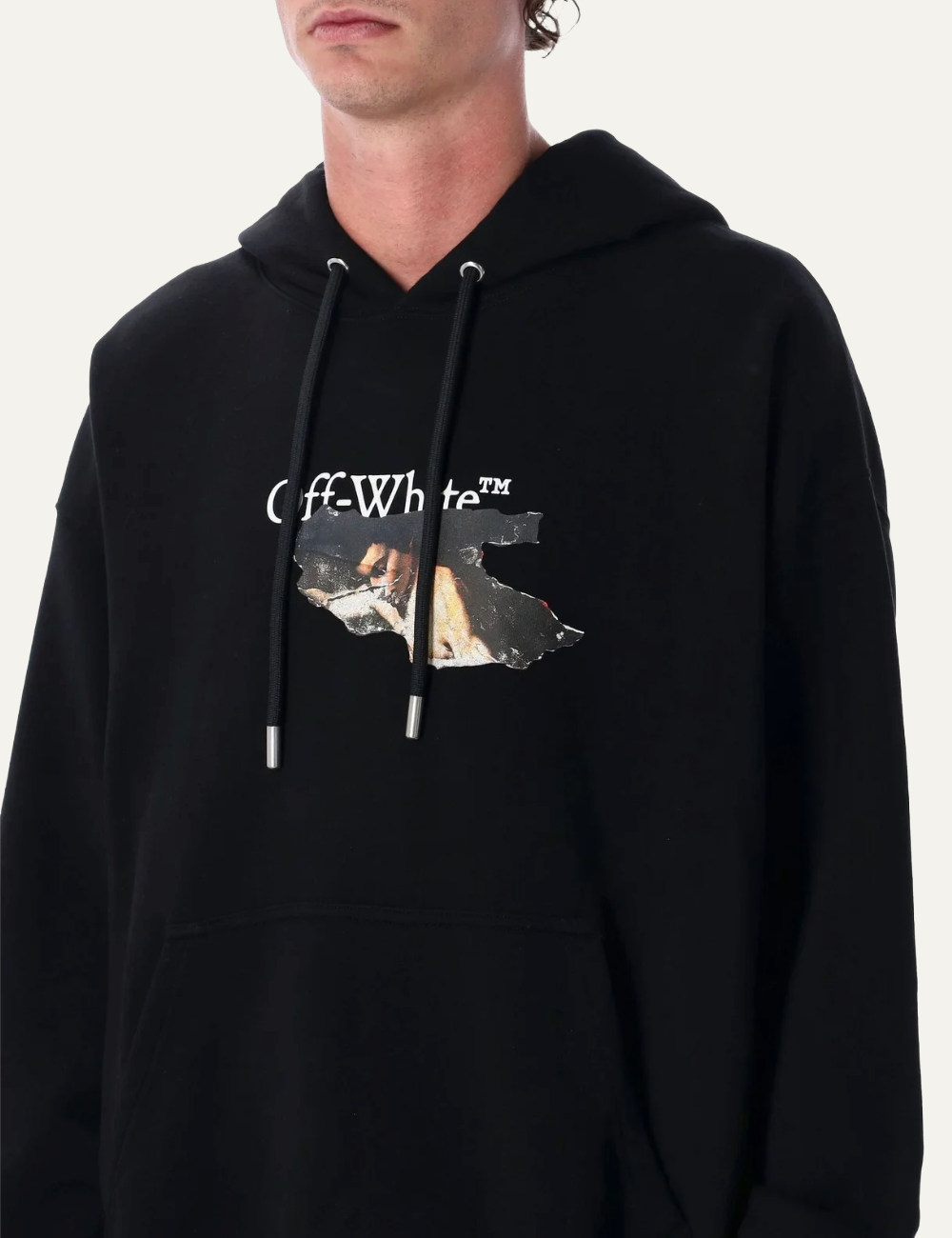 OFF WHITE PAINT ARROW SKATE HOODIE BLACK