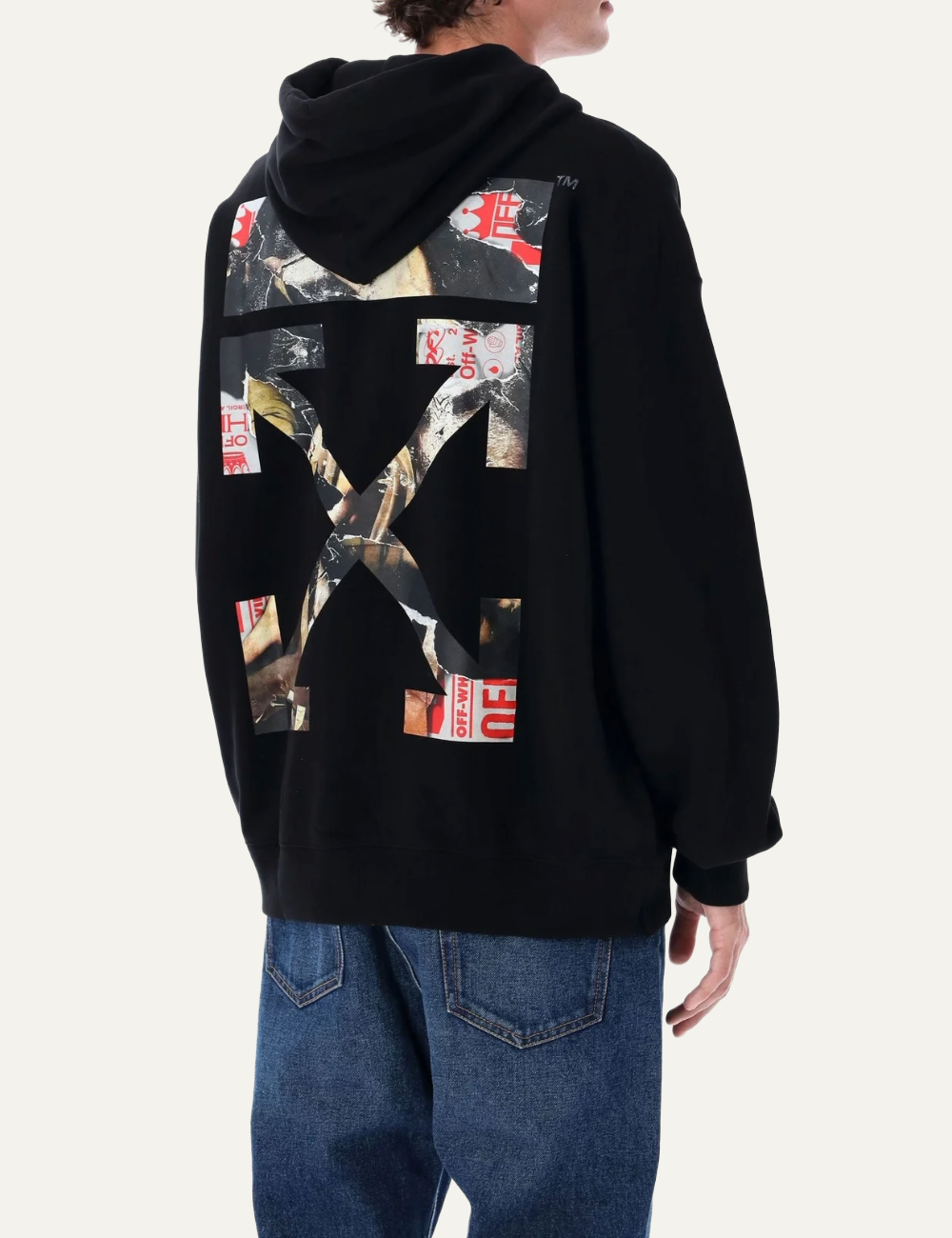 OFF WHITE PAINT ARROW SKATE HOODIE BLACK
