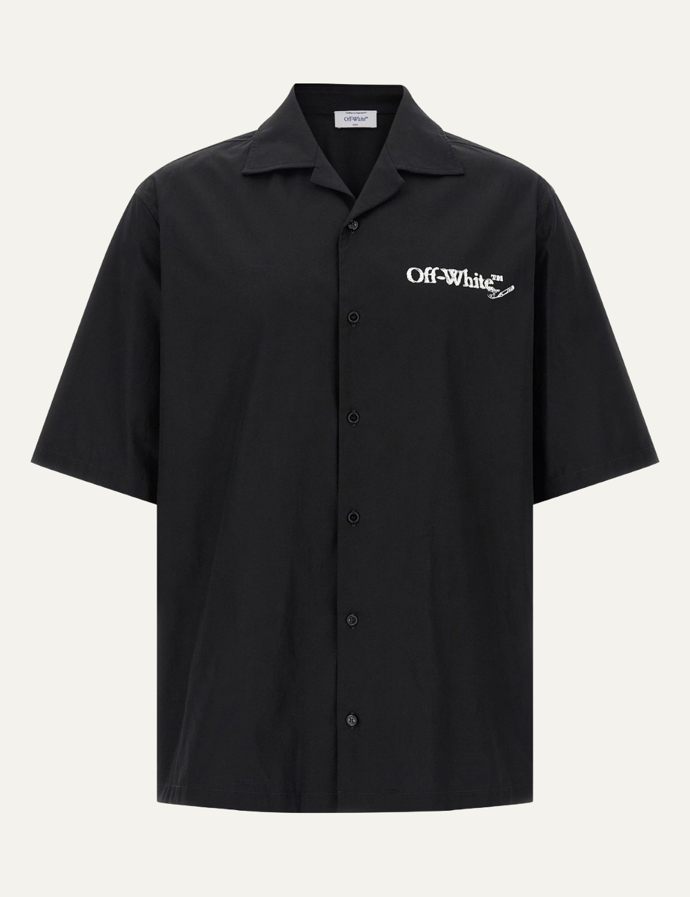 OFF WHITE SCRIBBLE ARROW BOWLING SHIRT BLACK