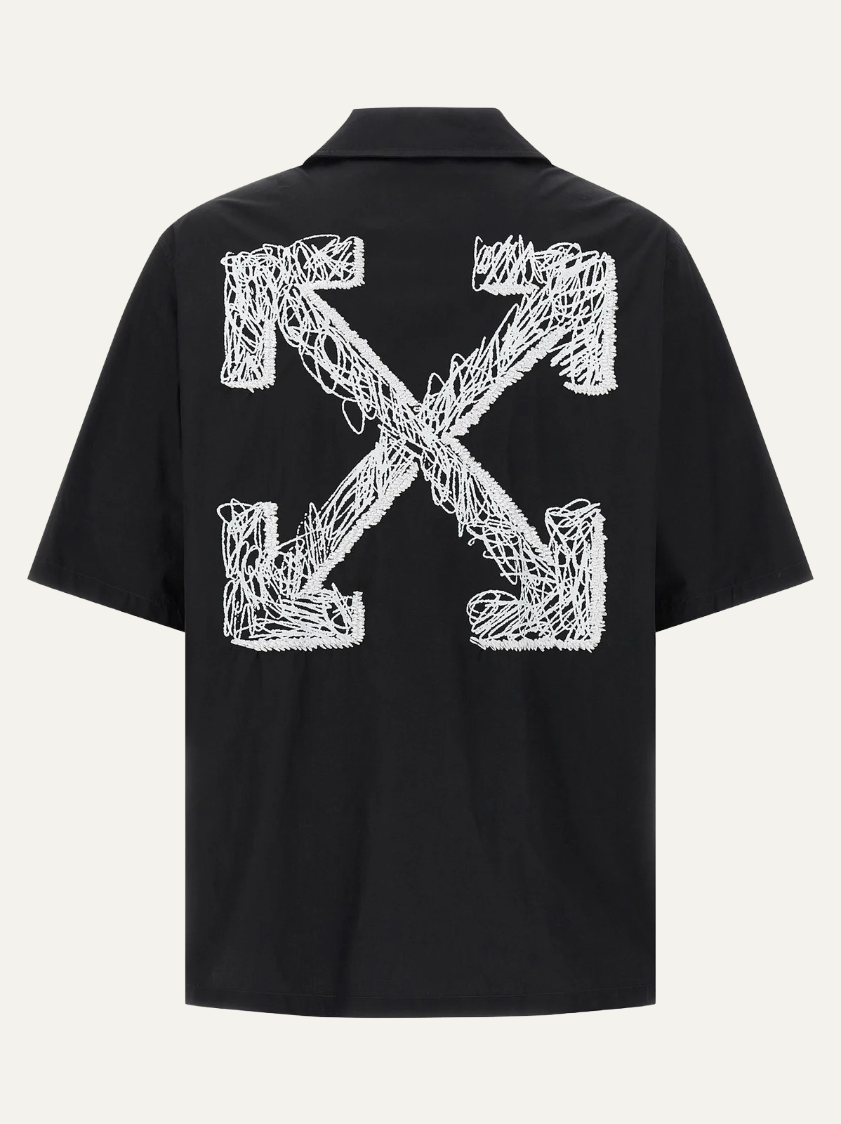 OFF WHITE SCRIBBLE ARROW BOWLING SHIRT BLACK