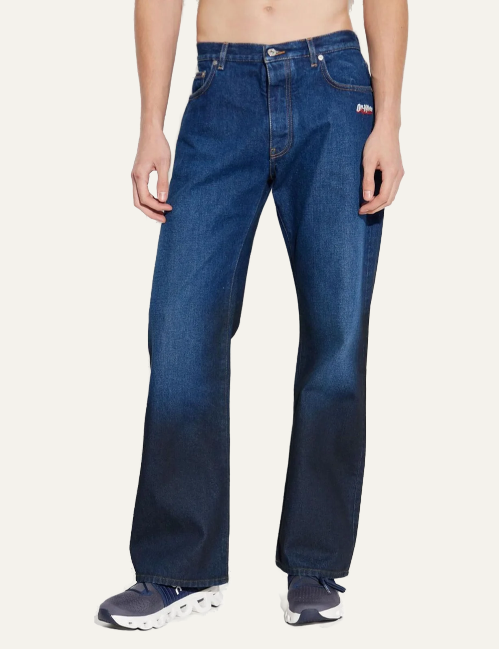 OFF WHITE SPRAY DIAG RELAX JEANS