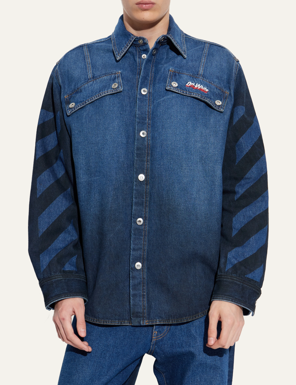 OFF WHITE SPRAY DIAG DEN MILIT SHIRT
