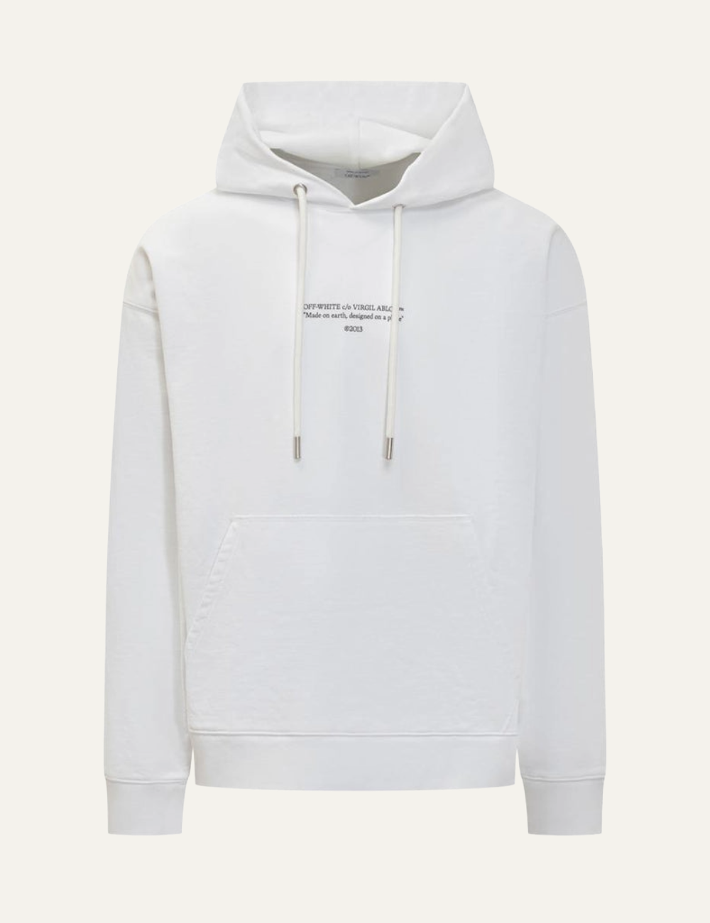 OFF WHITE STATEMENT SKATE HOODIE WITH LOGO PRINT WHITE