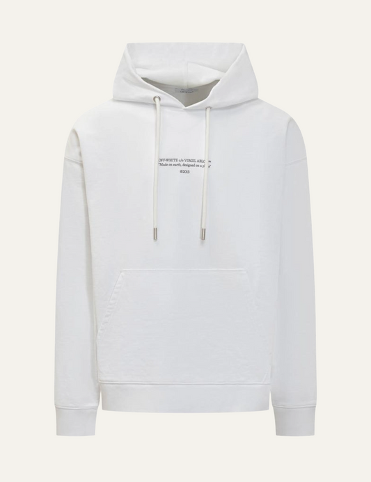 OFF WHITE STATEMENT SKATE HOODIE WITH LOGO PRINT WHITE