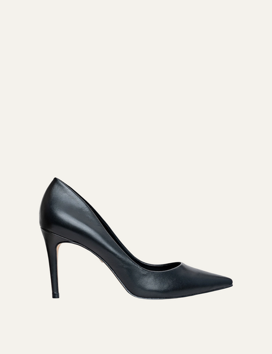 CARRANO BLACK CLASSIC LEATHER HEELS
