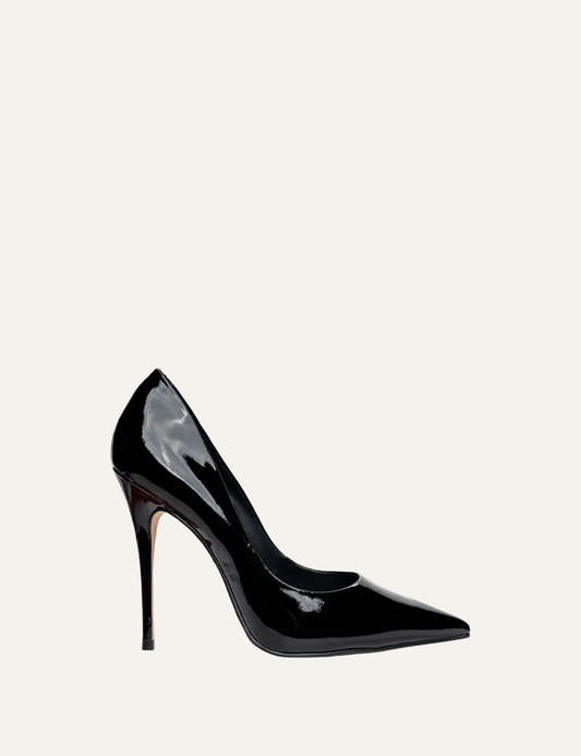 CARRANO BLACK VERNI LEATHER HEELS 11CM