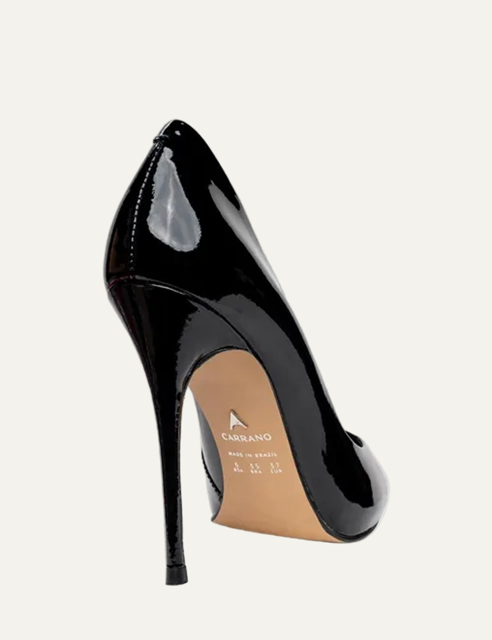 CARRANO BLACK VERNI LEATHER HEELS 11CM