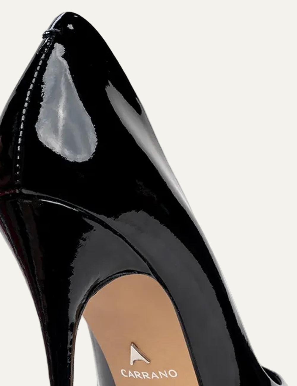 CARRANO BLACK VERNI LEATHER HEELS 11CM