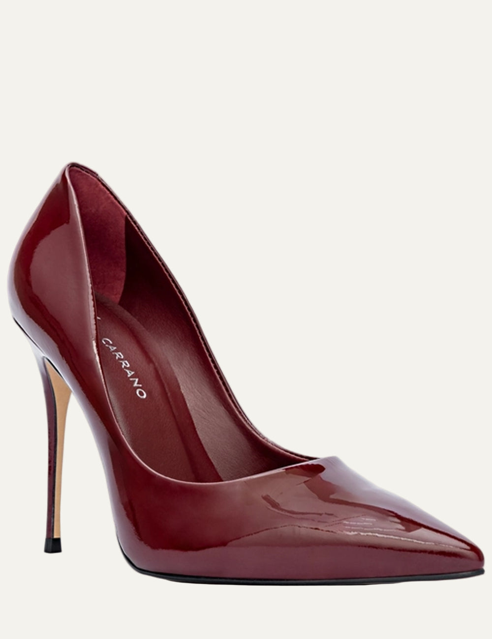 CARRANO MAHOGANY VERNI LEATHER HEELS 11CM