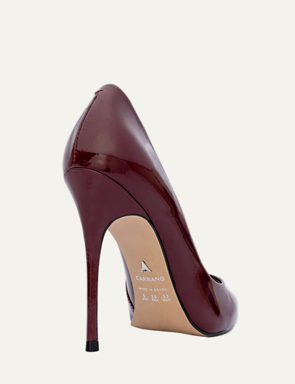 CARRANO MAHOGANY VERNI LEATHER HEELS 11CM