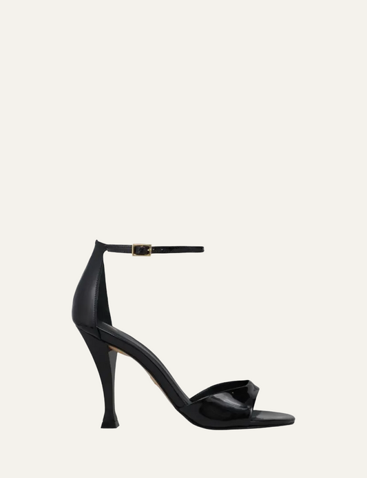 CARRANO BLACK VERNI LEATHER SANDALS