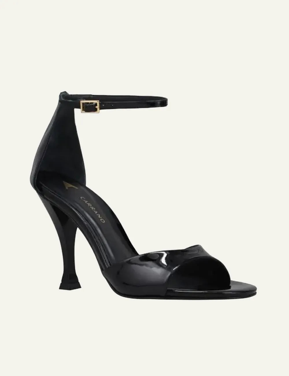 CARRANO BLACK VERNI LEATHER SANDALS