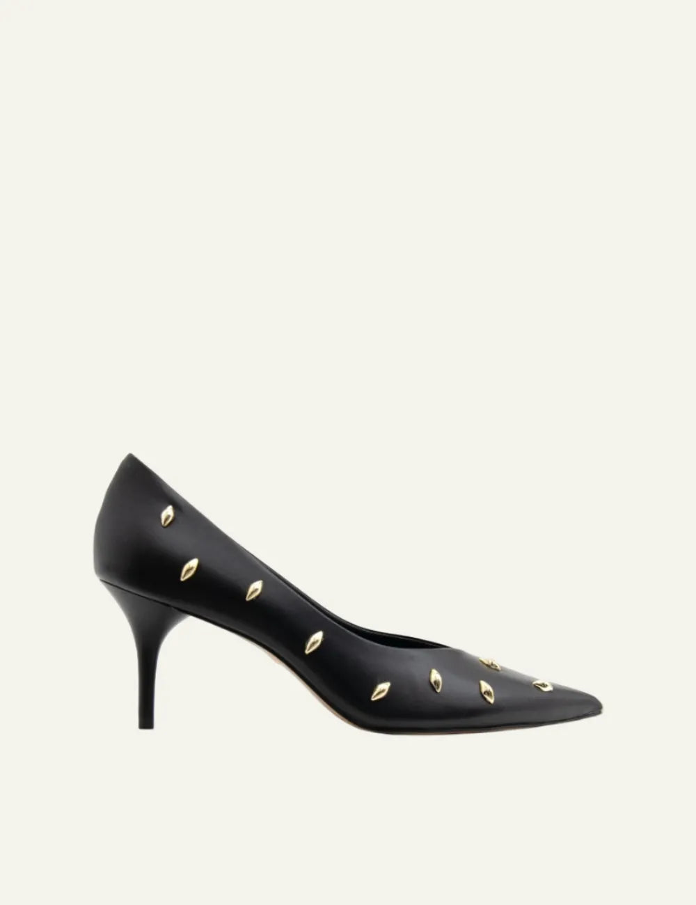 CARRANO STUDED LEATHER HEELS IN BLACK