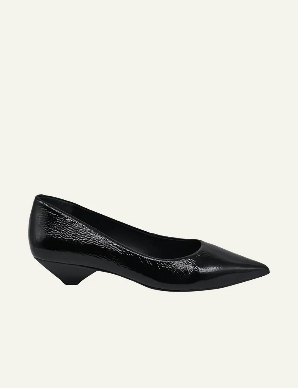 CARRANO BLACK LEATHER KITTEL HEELS