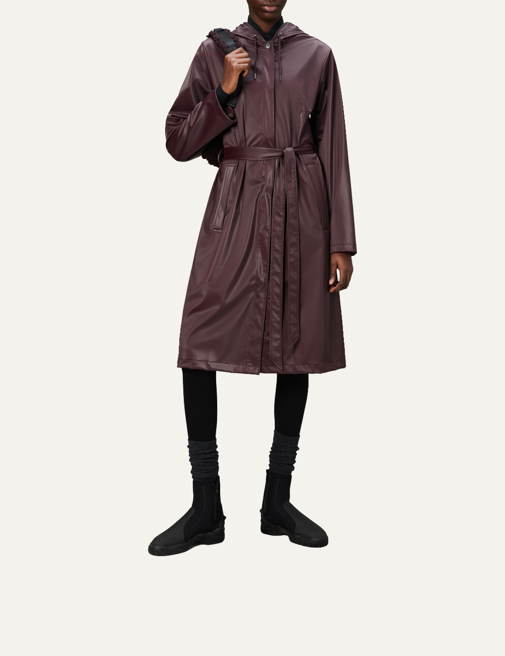 RAINS A-Line Longer Jacket W3 Depth