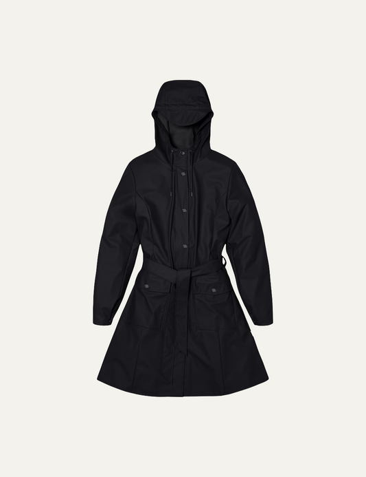 RAINS Curve Long Jacket W3 Black