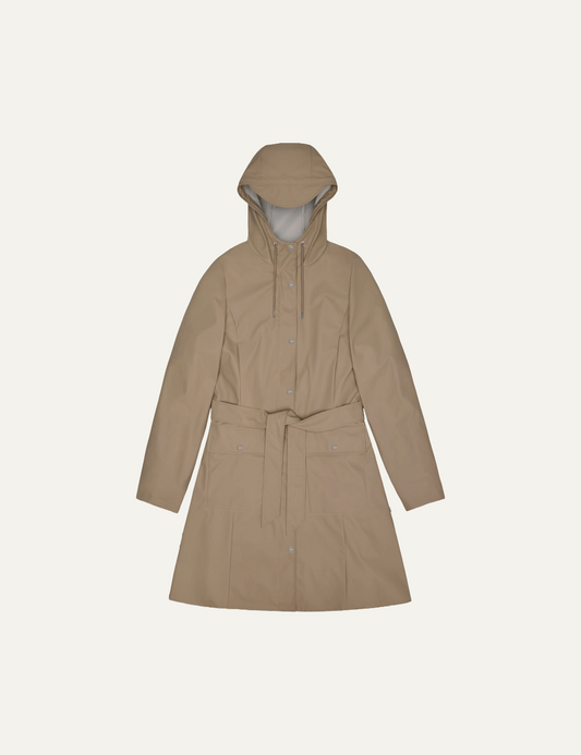 RAINS Curve Long Jacket W3 Beige