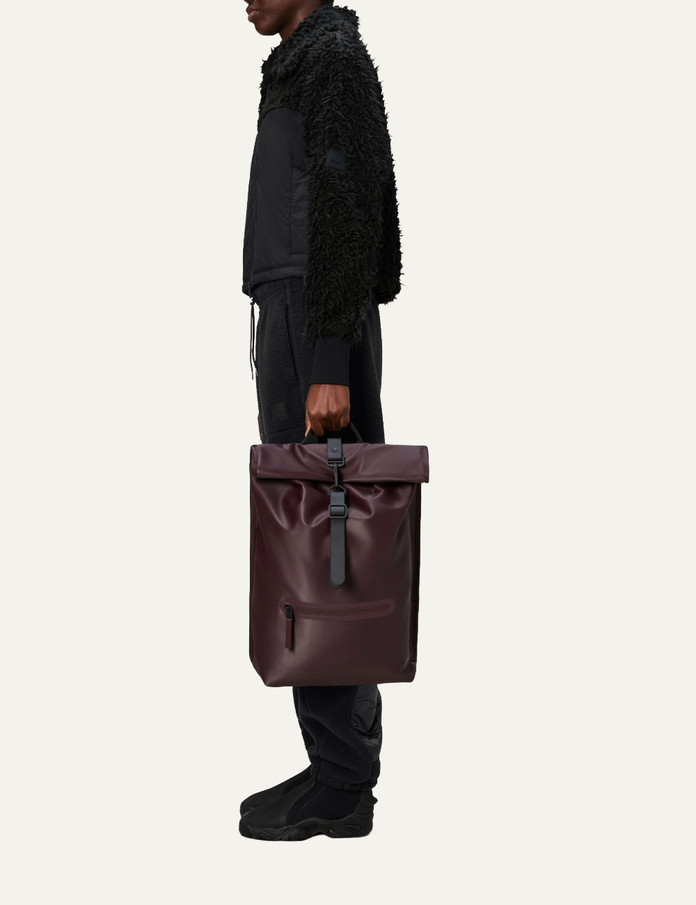 RAINS Rolltop Rucksack W3 Depth